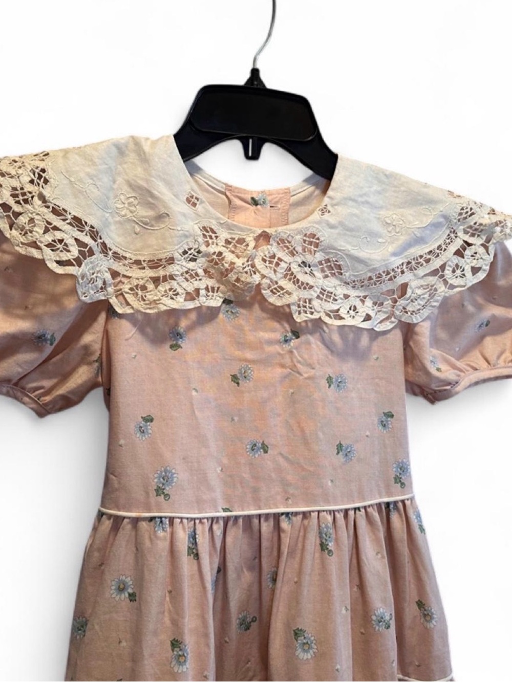 Vintage Storybook Heirlooms Girls 6 Pink Prairie Dress Lace Collar Cottagecore - Picture 4 of 8